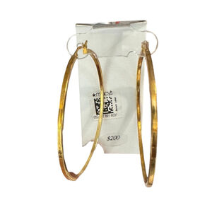 14K Gold sterling silver large thin hoop earrings. Macy’s Bridge Jewelry Hoops